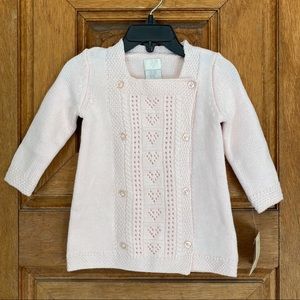 NWT knit sweater dress heart pink 3-6 month